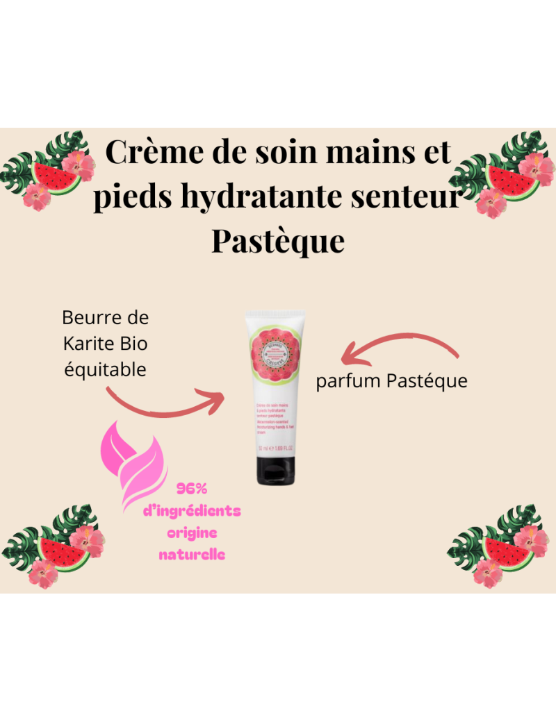 Crème de soin mains et pieds hydratante senteur Pastèque Bernard Cassiere